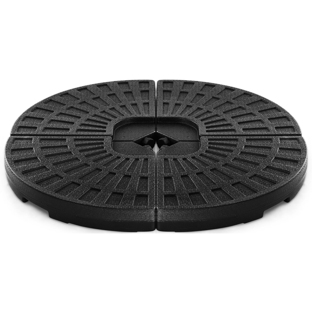 4 Pieces Round Cantilever Umbrella Base with Carry Handles for Garden